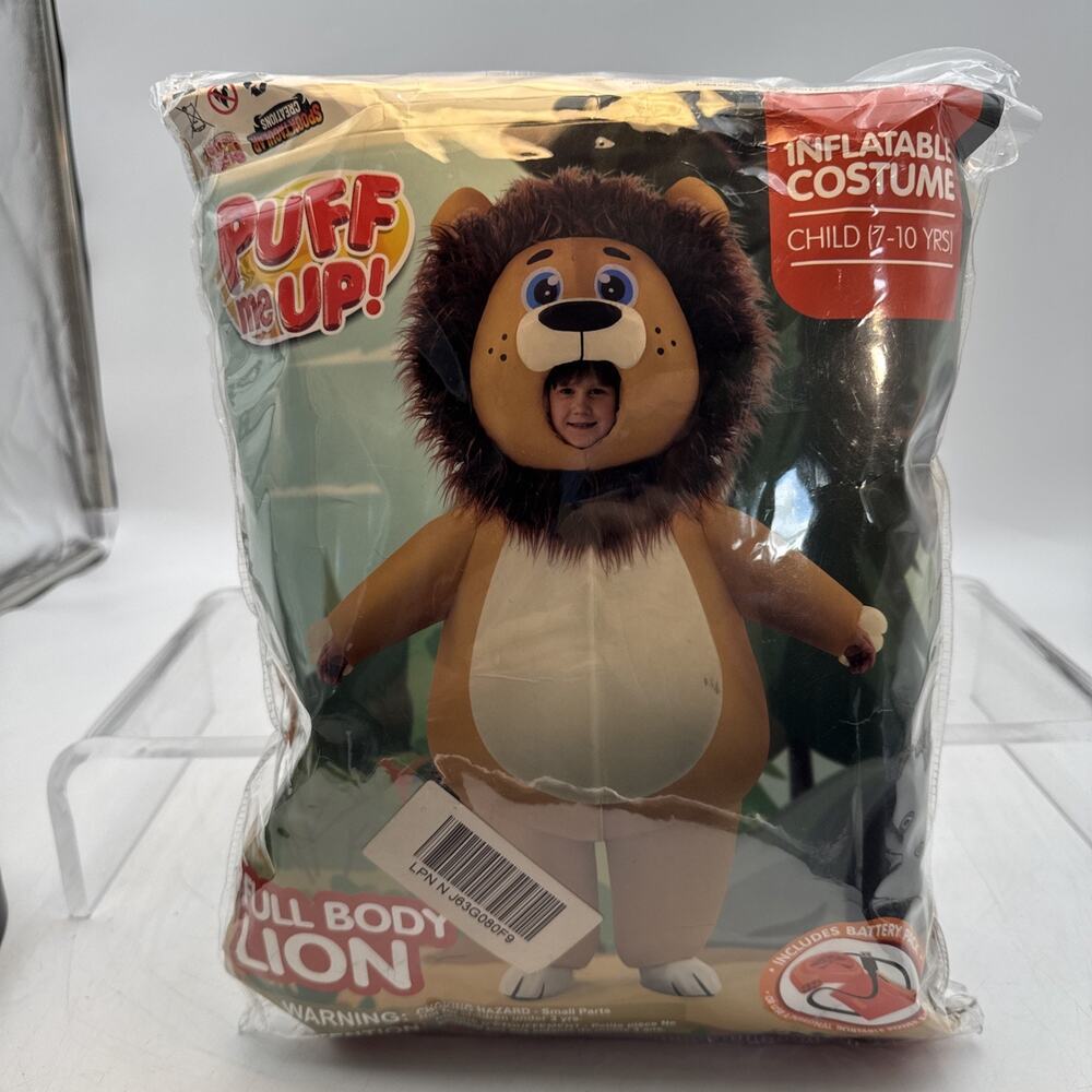 Spooktacular - Puff Me Up Inflatable Costume - Full Body Lion Size Child 7-10 yr